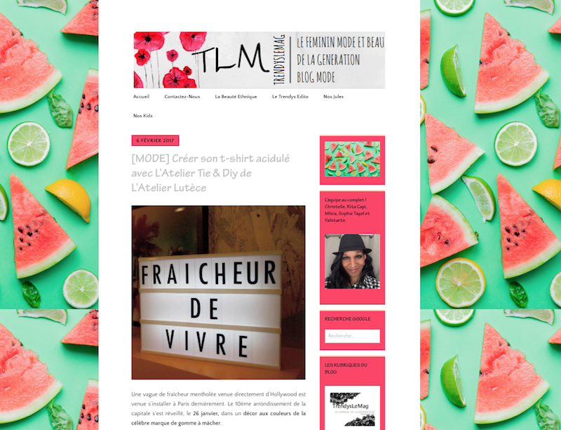 L'Atelier Lutèce - article sur Trendylemag février 2017