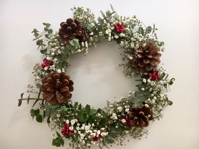 couronne fraiche noel salon creations et savoir faire atelier DIY