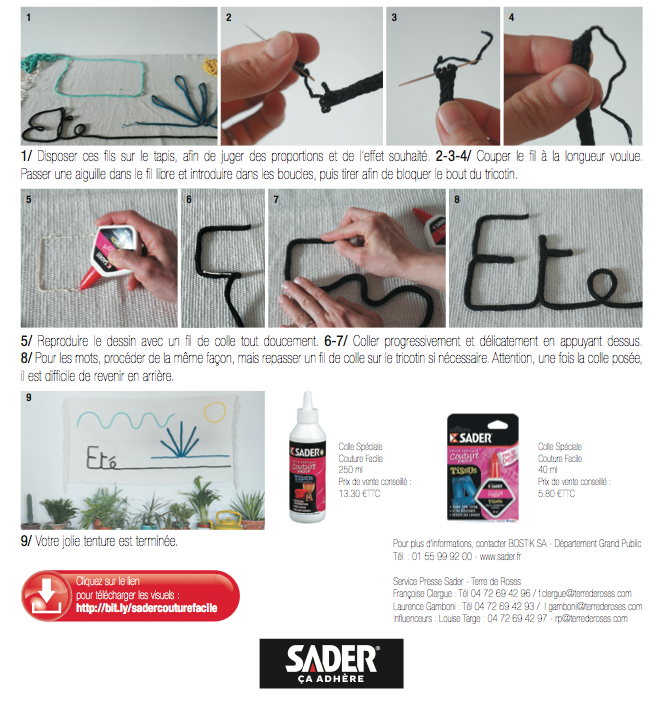 tutoriel tapis tricotin colle sader textil