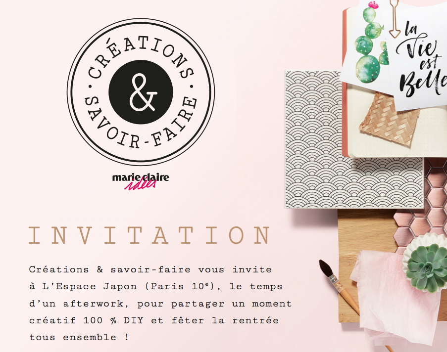 Créations et savoir - faire - Les Nouveautés 1 invitation afterwork creations et savoir faire