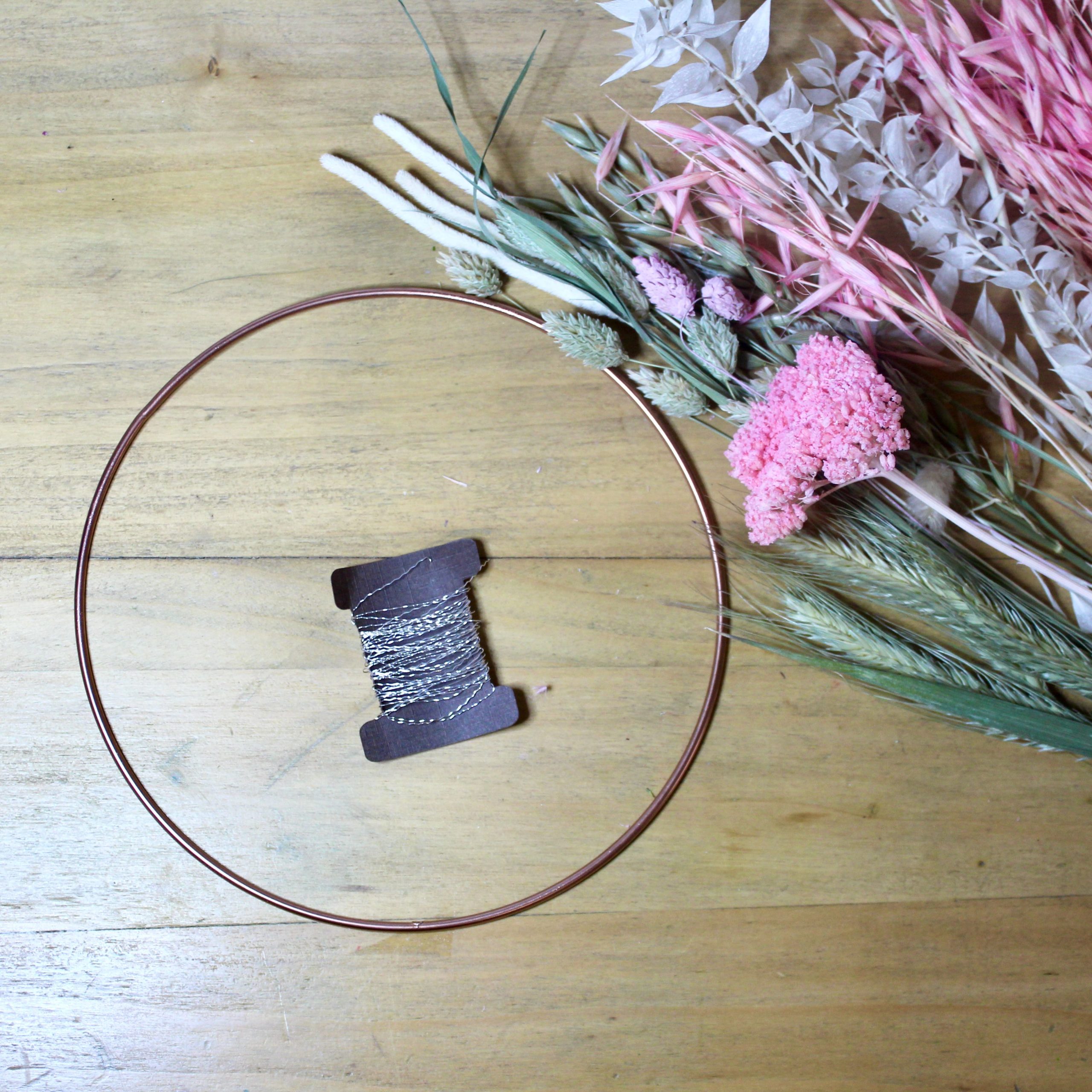Tutoriel Couronne murale de fleurs séchées DIY 2 fournitures KIT DIY pour couronne de fleurs séchées