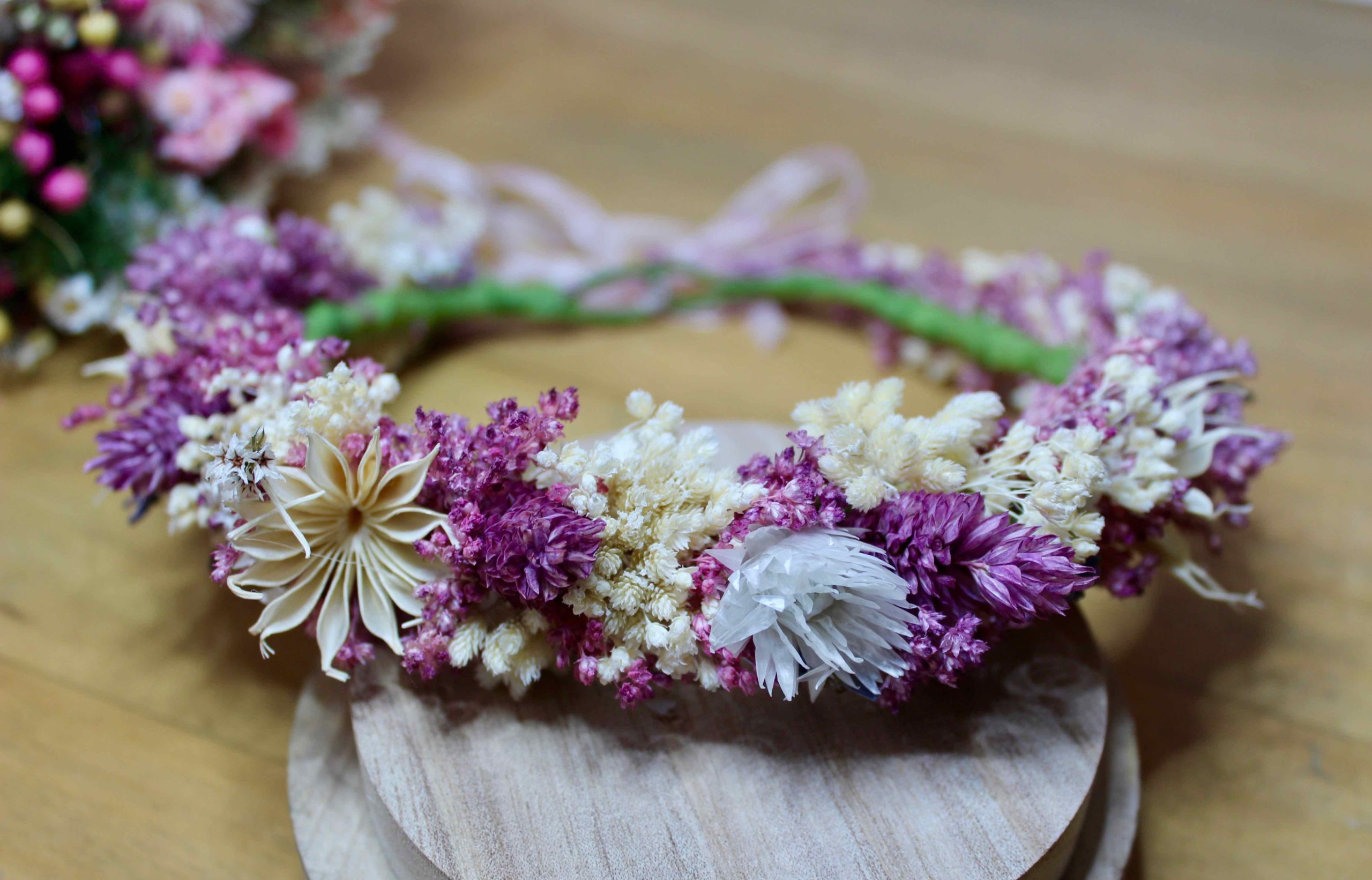 tutoriel couronne de fleurs sechees DIY