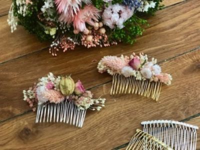 tutoriel DIY peigne de fleurs séchées