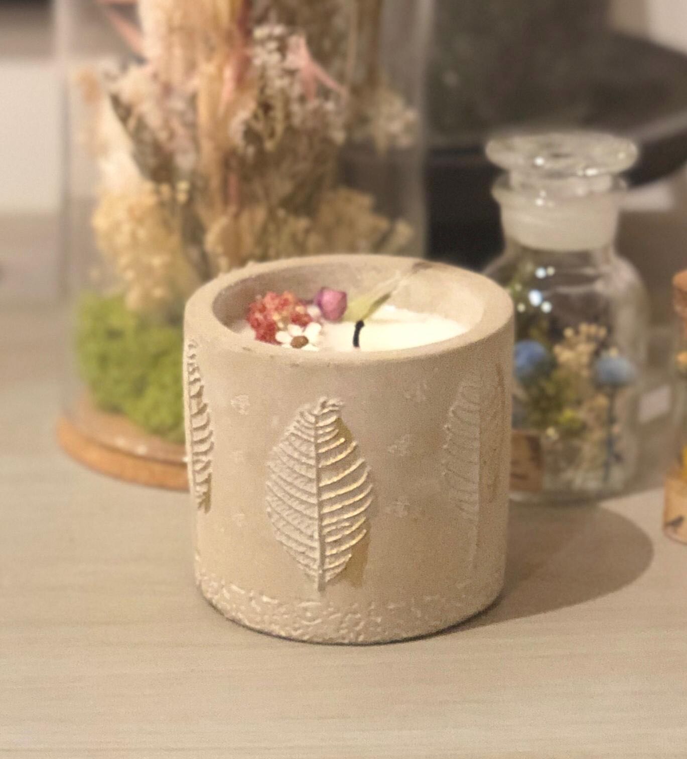bougie végétale fleurie DIY