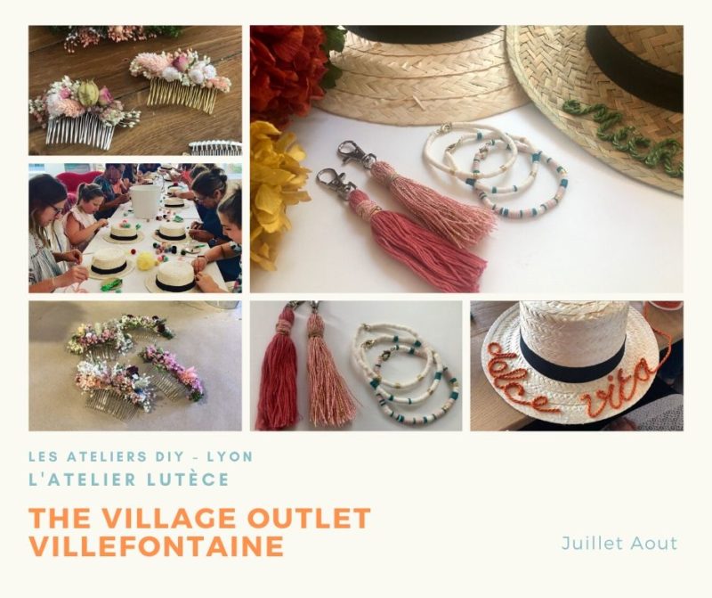 Atelier créatif DIY été Lyon Chapeaux bijoux fleurs séchées accessoires