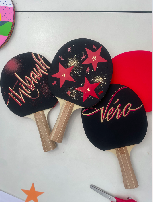 Ateliers créatifs de customisation de raquettes de Ping-Pong pour L'Oréal